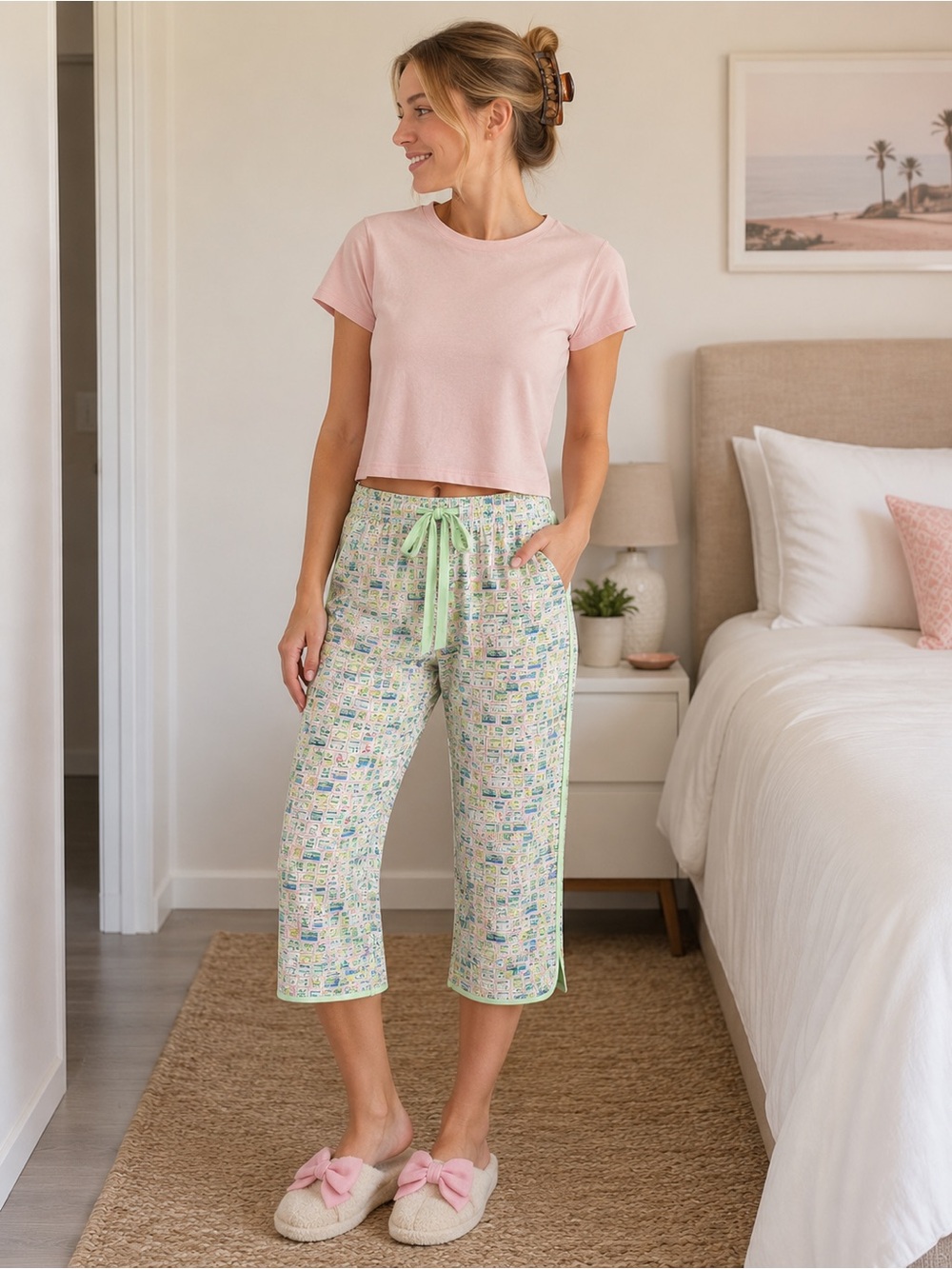 Magnolia Lane Collection Masters 2024 Postage Stamp Ladies Pajama Lounge Pants.
